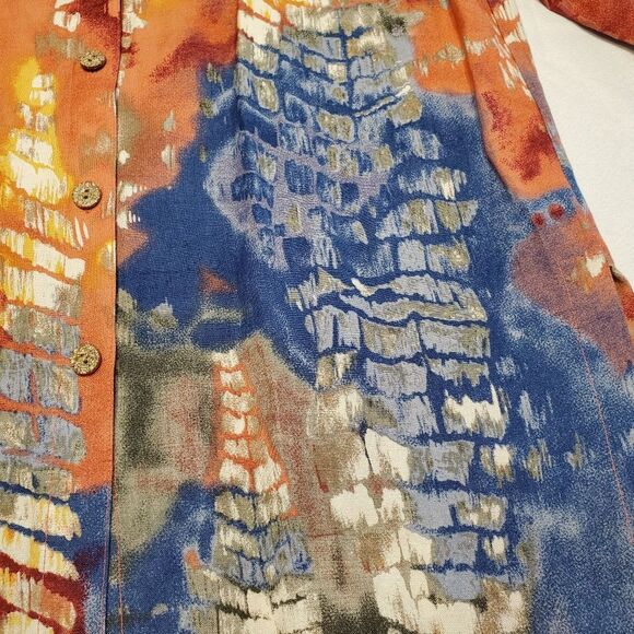 Multicolor Tie Dye Coral Spring Top in Size M - Picture 5 of 15